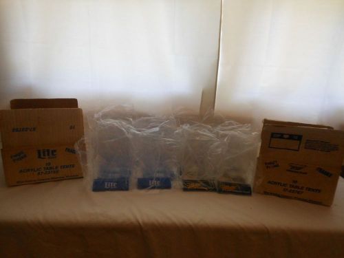 Miller Draft &amp; Lite Beer Acrylic Table Tent Holders 4x6 - Menu Holders Lot of 20