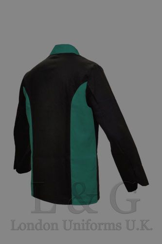 PROFESSIONAL L&amp;G LONDON UNIFORMS U.K  BLACK &amp; GREEN CHEF JACKET S M L XL