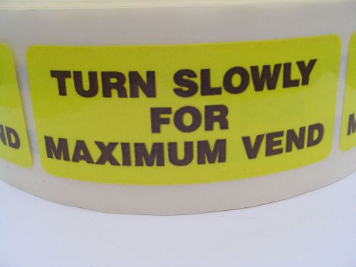 12 Vending Machine Turn Slowly For Maximum Vend Sticker Lot 3&#034; x 2&#034; Decal