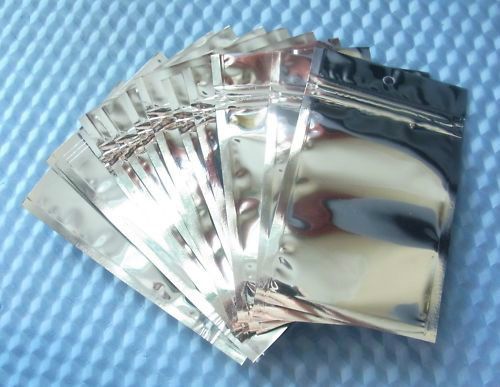 50x Semi Transparent Alumimumm Foil Anti-Static Ziplock Top Bag 13.8x8.5cm