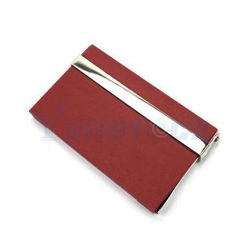 Metal Business Name Credit Card Case Holder DSCN7601 Red