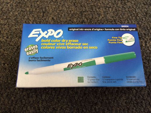 Expo Dry Erase Markers Fine Point Box of 12 Green