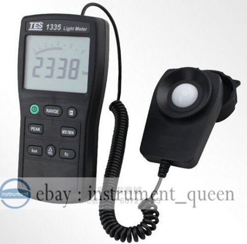 Tes-1335 digital light meter measuring levels ranging 0 to 400,000 lux for sale