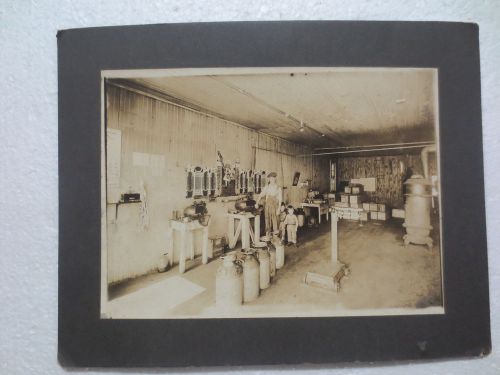 CABINET PHOTOGRAPH OF INTERIOR OF DAIRY W/CENTRIFUGE CREAM TESTERS  CIRCA 1910