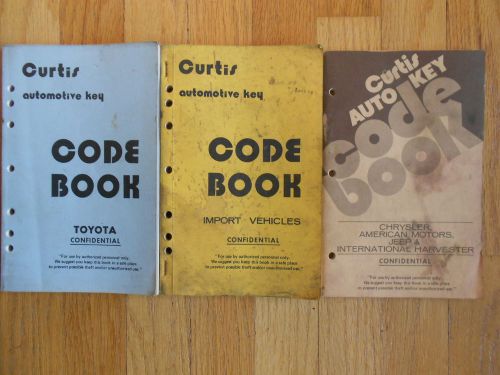 Three Curtis Auto Key Code Book Lot Toyota Import Vehicles Chrysler AMC Jeep IH