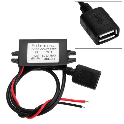 Waterproof USB DC 12V to 5V 3A Step-Down Voltage Power Converter Regulator