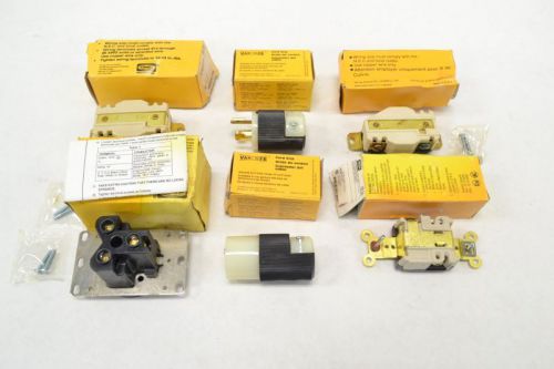 LOT 6 NEW HUBBELL ASSORTED HBL9330 HBL5661 HBL2620 RECEPTACLE PLUG B250164