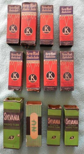 12 radio tubes- Ken Rad, Sylvania, NU: 79, 37, 12Z3, 2B7, 55, 57, 5X4G, 2A5, 46