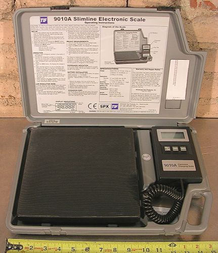 SPX TIF MODEL No. 9010A, SLIMLINE ELECTRONIC REFRIGERANT SCALE WITH CASE