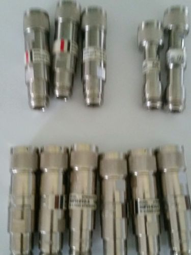 JFW 50 ohmType N FIXED ATTENUATOR lot MALE-FEMALE M-F 6 10db, 3 20db and 2 5db