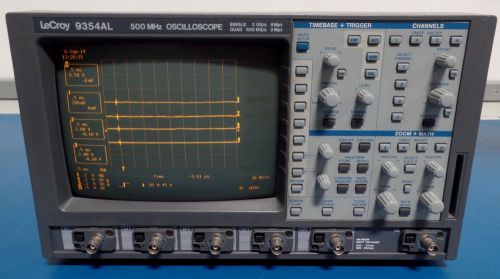 Lecroy 9354al four channel digital oscilloscope, 500 mhz, 2 gsa/s w/ options for sale