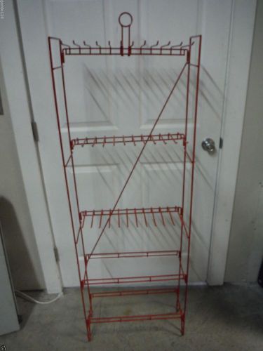 Oregon Display Red Candy cards hanging Rack 3 Shelf 12 Peg Shelving Item #00621