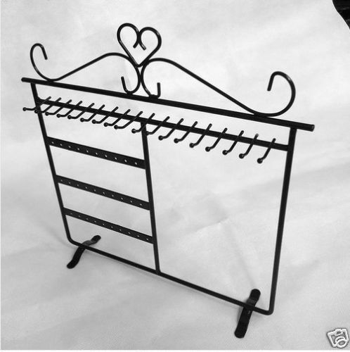 1X Jewelry Earring Display Jewelry Stand Holder Black 30 Hooks 30*30cm