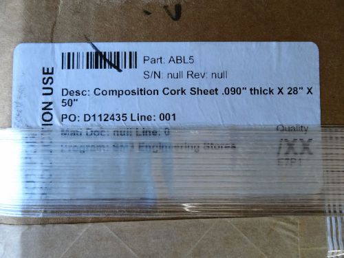 CASE OF 8 (.90&#034;x28&#034;x50&#034;) COMPOSITION CORK SHEETS