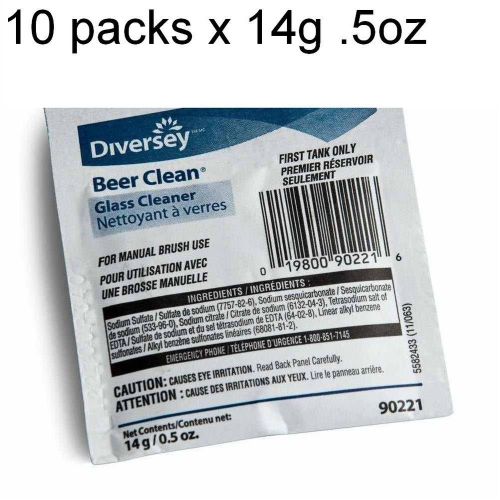 10 pack Diversey Beer Clean Bar Glass Cleaner Wine Coffee Siphon Crystal Chemex