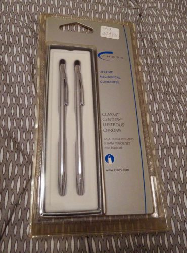 New cross classic century lustrous chrome ball-point pen and .5mm pencil set for sale