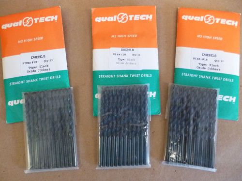 Qualtech dwdn18 hss black oxide jobber length drill bit - #18 , (36pcs) for sale