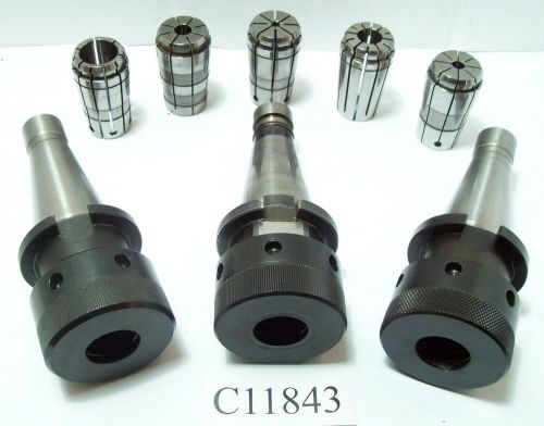 8PC SET QUICK CHANGE 40 TG100 NMTB40 COLLET CHUCK W/ 5 COLLETS NMTB LOT C11843