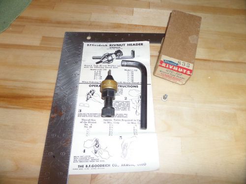 Rivnuts GTC-722 Wrench Type Header Tool Size 8/32 B.F. Goodrich  ((#3030))