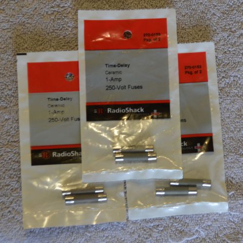 6x MDA 1A 250V Time Delay Ceramic Fuses, 6x30mm, 1-1/4&#039;&#039;x1/4&#039;&#039;