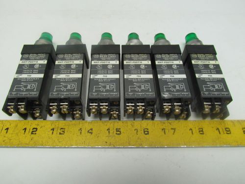 Allen-Bradley 800T-PSDT16 SER.T Dual Input Pilot Light 120V Lot of 4 Green Lens