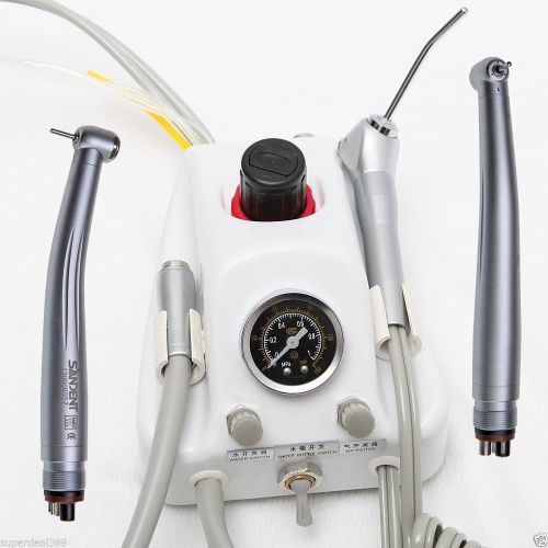 Portable Dental Turbine Unit Work w/ Compressor + 2 High Speed Handpiece 4Hole