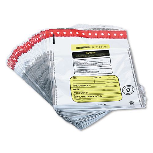 Tamper-evident deposit/cash bags, plastic, 12 x 16, white, 100 bags/box for sale