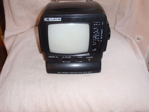 CURTIS RT068 5IN BLACK WHITE AM/FM RADIO PORTABLE TELEVISION TV 12V-DC(EUC)