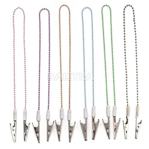 5 PCS Dental bib clips napkin holder flexible ball chain 5 Colors