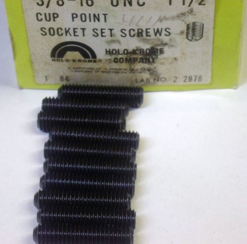 3/8-16 UNC 1 1/2&#034; CUP POINT SOCKET SET SCREWS HOLO-KROME QTY 20 #8152