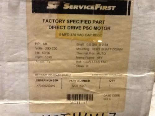 Trane MOT11447 1/8HP 208-230V 1075RPM 48 Motor - New OEM