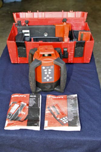 HILTI PR25 AND PRA25 IF ROTARY LASER KIT WITH CASE MANUALS AND EXTRAS ...