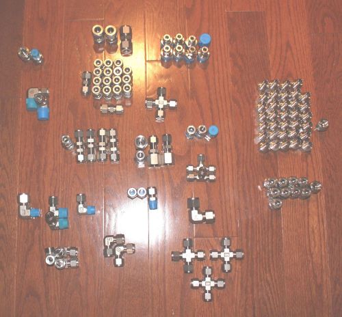 Swagelok-dk and ham-let fittings + valves for sale