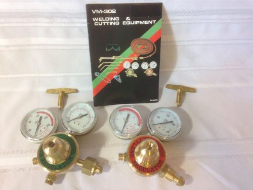 NEW Oxygen Acetylene Cutting and Welding Regulator Brass Set Sundawell Free Ship