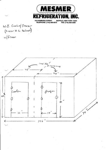 WALK IN COOLER FREEZER COMBO - 12&#039;W X 6&#039;D X 12&#039;6&#034;H