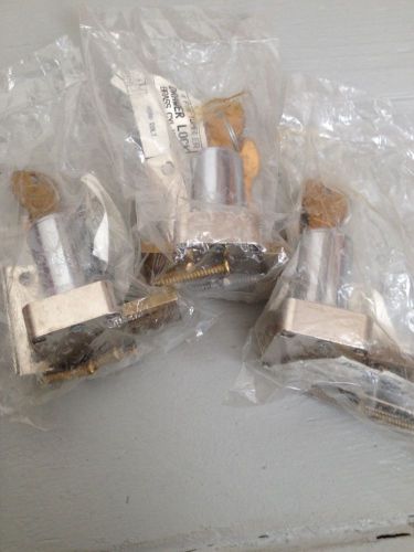 Lot of 3 deadbolt drawer locks, the fort, national cabinet lock, c8179, 1 3/8&#034; for sale