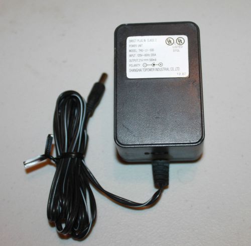 SHANGHAI TOPOWER Power Supply AC Adapter Model No. THU-21-500  21V 500mA Output