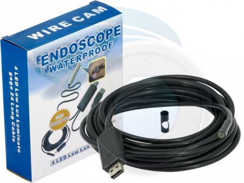 Waterproof usb 2.0 cmos 6led snake camera endoscope reflective lens 5m for sale