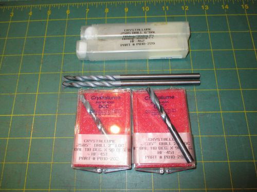 4 CRYSTALLUME .2585 DRILL BITS * 2 X 3-1/4” &amp; 2 X 6” OAL