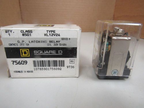 SQUARE D G.P. LATCHING RELAY 8501 KL12V24 SER A 10A 10 AMP A 240V COIL NIB