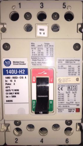 Allen Bradley Circuit Breaker 140U-H2C3-C15A