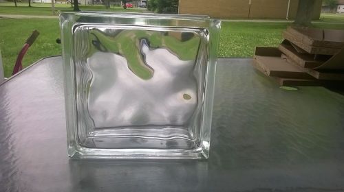 VINTAGE GLASS BLOCK, 7 3/4&#034;  7 3/4&#034; x 3 3/4&#034;