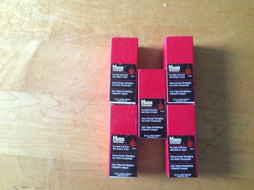 LOT OF 5 MORSE 1&#034; TA16 BI-METAL HOLE SAWS WITH PILOT DRILL