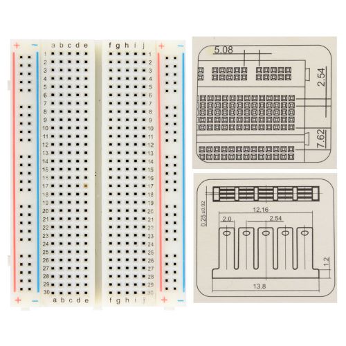 New Mini Universal Solderless Breadboard 400 Contacts Tie-points Available