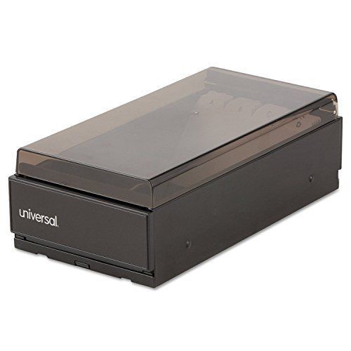 Universal 10601 Business Card File, Metal/Plastic, 4 1/4 x 8 1/4 x 2 1/2,