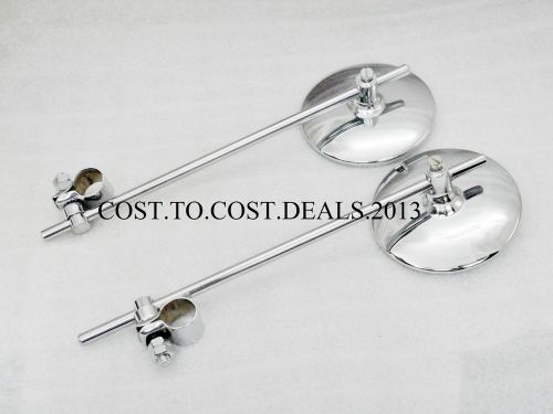 ROYAL ENFIELD MIRRORS PAIR CHROME CRASH BAR HANDLE BAR CLAMP MIRROR BRAND NEW