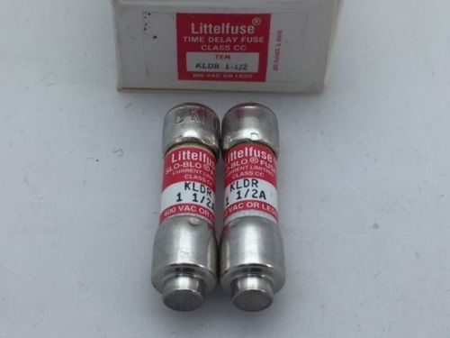 KLDR1-1/2  Littelfuse, 1.5 Amp 600vac, Slow Blow (Class CC) Fuse, (Size: 5AG)