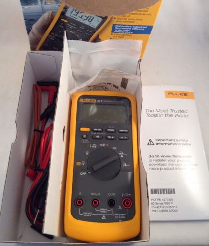 FLUKE 87-V 87V INDUSTRIAL AUTOMOTIVE TRUE RMS DIGITAL MULTIMETER TEMPERATURE NEW