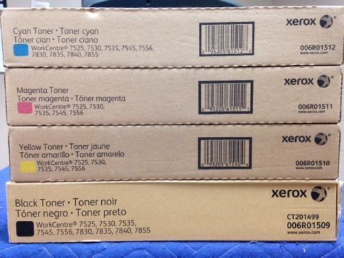 2 SETS! XEROX TONER 006R01510 006R01511 006R01512 006R01513 2 SET 7525 7545 7556