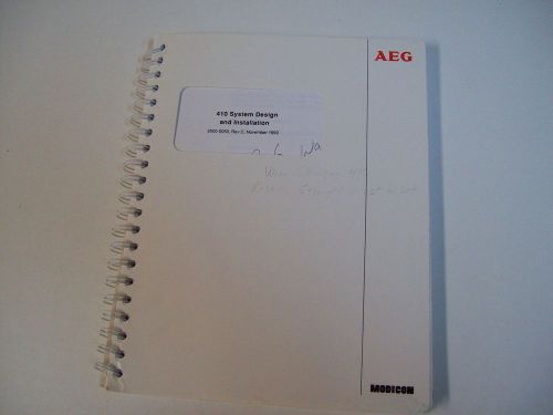 Aeg 2000-0050 410 system design &amp; installation guide manual - used - free ship for sale